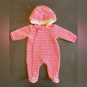 Nordstrom Baby Pink and White Striped Bunting